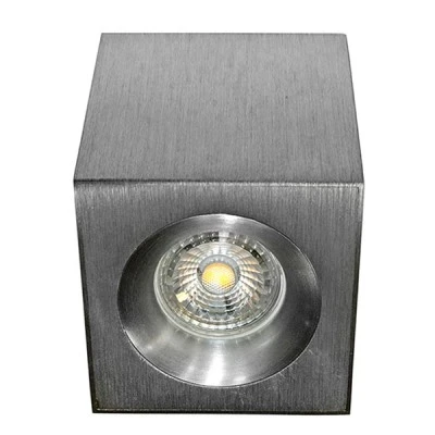 Φωτιστικό σποτ επίτοιχο τετράγωνο 96x96x90mm βαθύ σταθερό βούρτσας για λάμπες MR16 & GU10