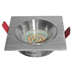Φωτιστικό σποτ χωνευτό τετράγωνο 92x92x28mm κοίλο βαθύ σταθερό βούρτσας για λάμπες MR16 & GU10