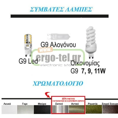 Φωτιστικό πλαφονιέρα γκρι με πλέγμα για λάμπα G9 230V στρογγυλό αλουμινίου στεγανό IP54