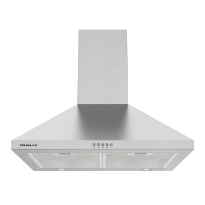 Απορροφητήρας κουζίνας καμινάδα 60cm Telemax TD0860 Inox με ροή 500m³/h πλάτος 60cm