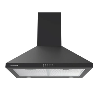 Απορροφητήρας κουζίνας καμινάδα 60cm Telemax TD0860 μαύρο με ροή 500m³/h πλάτος 60cm