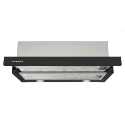 Απορροφητήρας κουζίνας συρόμενος 60cm Telemax TH0460 μαύρος με ροή 350m³/h