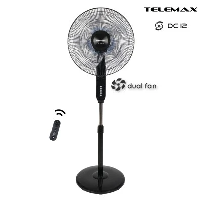 Ανεμιστήρας Επιδαπέδιος Telemax DC12 Μαύρος 40cm - 30W DC Μοτέρ & Διπλή Φτερωτή ( FS40-DC12 )