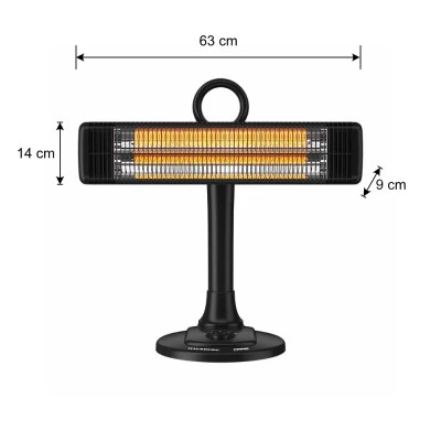 Θερμαντικό Κάτοπτρο Carbon Hausberg HB-8565NG 1000W Θερμαντικό Κάτοπτρο Carbon Hausberg HB-8565NG 1000W