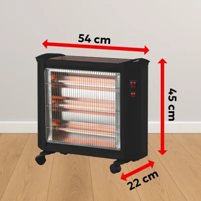 Θερμαντικό σώμα χαλαζία Hausberg HB-8800NG 1600W με 4 επίπεδα μαύρο Θερμαντικό σώμα χαλαζία Hausberg HB-8800NG 1600W με 4 επίπεδα μαύρο