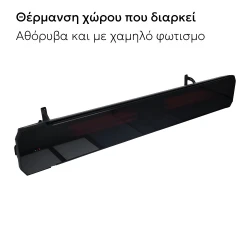 Υπέρυθρο Πάνελ Θέρμανσης Carbon 2200W IP44 με μαύρο κεραμικό γυαλί, Wi-Fi & Τηλεχειριστήριο Telemax NR22-22B