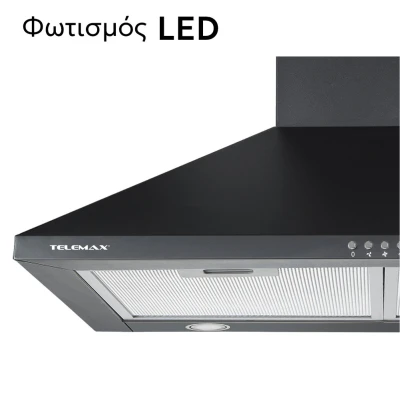 Απορροφητήρας κουζίνας καμινάδα 60cm Telemax TD0660 μαύρος με ροή 350m³/h πλάτος 60cm Απορροφητήρας κουζίνας καμινάδα 60cm Telemax TD0660 μαύρος με ροή 350m³/h πλάτος 60cm