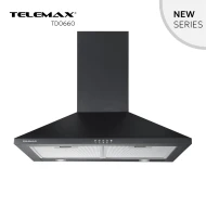 Απορροφητήρας κουζίνας καμινάδα 60cm Telemax TD0660 μαύρος με ροή 350m³/h πλάτος 60cm