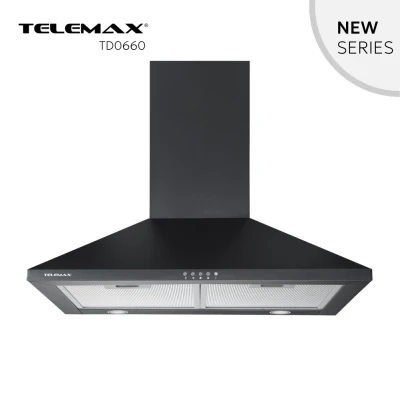 Απορροφητήρας κουζίνας καμινάδα 60cm Telemax TD0660 μαύρος με ροή 350m³/h πλάτος 60cm Απορροφητήρας κουζίνας καμινάδα 60cm Telemax TD0660 μαύρος με ροή 350m³/h πλάτος 60cm