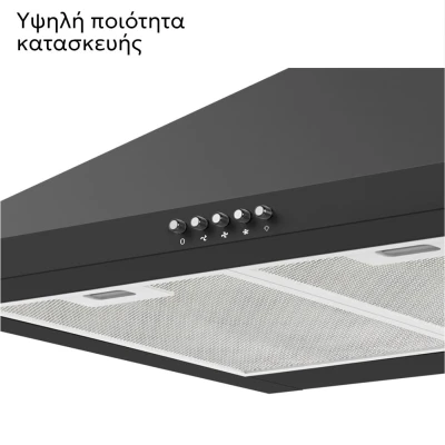 Απορροφητήρας κουζίνας καμινάδα 60cm Telemax TD0860 μαύρο με ροή 500m³/h πλάτος 60cm