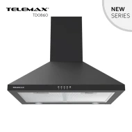 Απορροφητήρας κουζίνας καμινάδα 60cm Telemax TD0860 μαύρο με ροή 500m³/h πλάτος 60cm