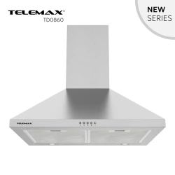 Απορροφητήρας κουζίνας καμινάδα 60cm Telemax TD0860 Inox με ροή 500m³/h πλάτος 60cm