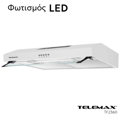 Απορροφητήρας κουζίνας ελεύθερος 60cm Telemax TF2360 λευκός