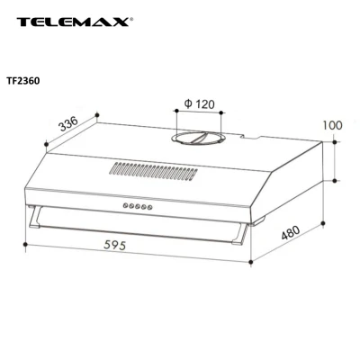 Απορροφητήρας κουζίνας ελεύθερος 60cm Telemax TF2360 λευκός