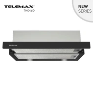 Απορροφητήρας κουζίνας συρόμενος 60cm Telemax TH0460 μαύρος με ροή 350m³/h