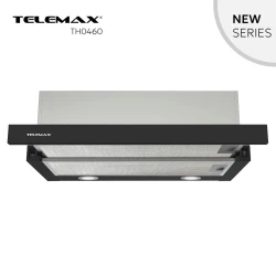 Απορροφητήρας κουζίνας συρόμενος 60cm Telemax TH0460 μαύρος με ροή 350m³/h