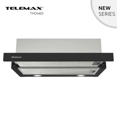 Απορροφητήρας κουζίνας συρόμενος 60cm Telemax TH0460 μαύρος με ροή 350m³/h