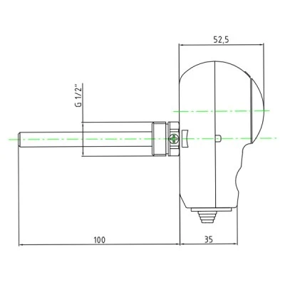 Θερμοστάτης επαφής μονός 0-90°C ARTHERMO ARTH100 εμβαπτιζόμενος 1/2