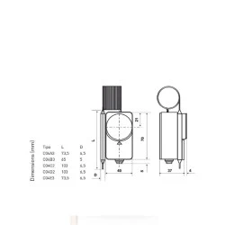 Θερμοστάτης επαφής στεγανός 10-90°C FANTINI COSMI C 04A2 εμβαπτιζόμενος 1,0m αισθητήριο