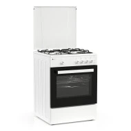 Κουζίνα αερίου TGS 161 WH λευκή με 4 εστίες & φούρνο 55 lt Μ60xΥ83xΒ61cm