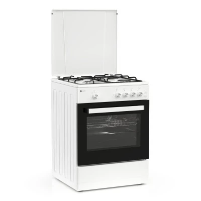 Κουζίνα αερίου TGS 161 WH λευκή με 4 εστίες & φούρνο 55 lt Μ60xΥ83xΒ61cm