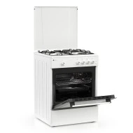 Κουζίνα αερίου TGS 161 WH λευκή με 4 εστίες & φούρνο 55 lt Μ60xΥ83xΒ61cm