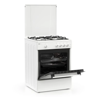 Κουζίνα αερίου TGS 161 WH λευκή με 4 εστίες & φούρνο 55 lt Μ60xΥ83xΒ61cm