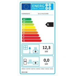 Ξυλόσομπα-φούρνος GS 12 PLUS OVEN θερμική ισχύς 12,36 kw σε γκρι χρώμα