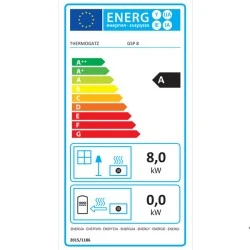 Σόμπα PELLET αερόθερμη GSP 8 θερμική ισχύς 2,8-7,98kw με ρύθμιση ανεμιστήρα σε 5 επίπεδα σε μαύρο χρώμα