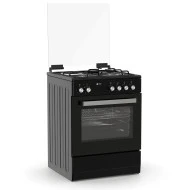 Κουζίνα μικτή TGS 3531 μαύρη 3,7 kW με 3 εστίες αερίου, 1 ηλεκτρική εστία & ηλεκτρικό φούρνο 60lt διαστάσεις 60×83×61cm