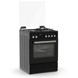 Κουζίνα μικτή TGS 3531 μαύρη 3,7 kW με 3 εστίες αερίου, 1 ηλεκτρική εστία & ηλεκτρικό φούρνο 60lt διαστάσεις 60×83×61cm