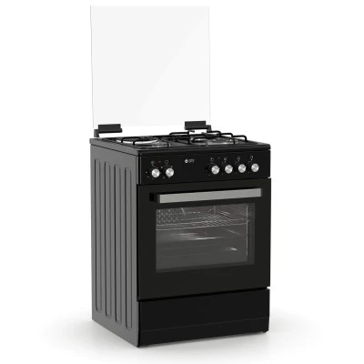 Κουζίνα μικτή TGS 3531 μαύρη 3,7 kW με 3 εστίες αερίου, 1 ηλεκτρική εστία & ηλεκτρικό φούρνο 60lt διαστάσεις 60×83×61cm