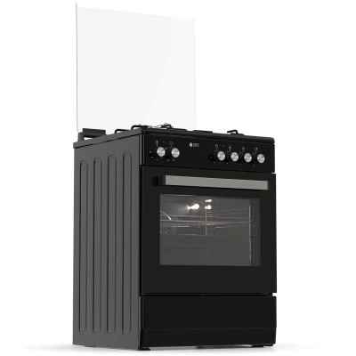 Κουζίνα μικτή TGS 3531 μαύρη 3,7 kW με 3 εστίες αερίου, 1 ηλεκτρική εστία & ηλεκτρικό φούρνο 60lt διαστάσεις 60×83×61cm