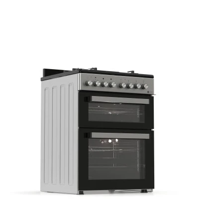 Κουζίνα μικτή αερίου - ηλεκτρική TGS 8001 IX DOUBLE-CAVITY ασημί με 4 εστίες και διπλό φούρνο 30lt & 60lt Μ60xΥ86xΒ61cm