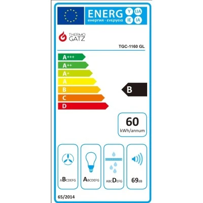 απορροφητήρας καμίνι TGC 1160 GL 60cm inox γυαλί με απορροφητικότητα 700m³/h & φίλτρο αλουμινίου Μ60xΥ43-65xΠ45cm