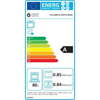 Εντοιχιζόμενος φούρνος ηλεκτρικός TGS 6680 XL BEIGE 80Lt άνω πάγκου 80lt μπεζ με 8 τρόποι ψησίματος 59,5×59,6×56,5 cm