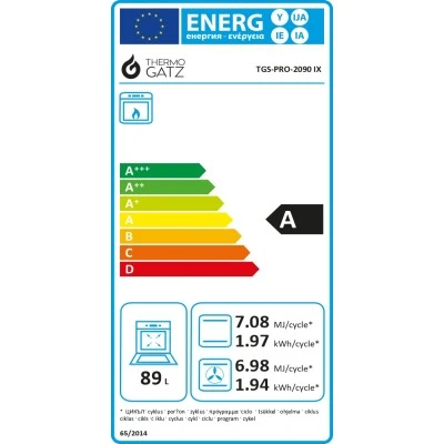 Ημιεπαγγελματική κουζίνα αερίου TGS PRO 2090 Full INOX IX με φούρνο 89lt & 5 εστίες αερίου 89,8×91×62,8 cm