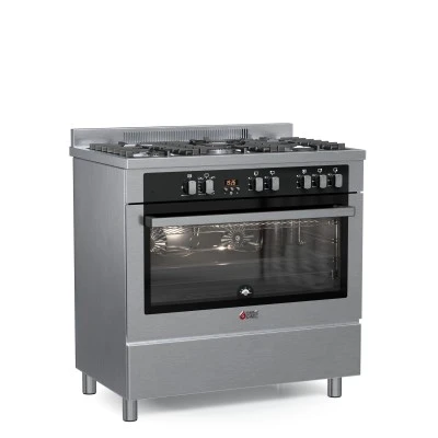 Ημιεπαγγελματική κουζίνα αερίου TGS PRO 2090 Full INOX IX με φούρνο 89lt & 5 εστίες αερίου 89,8×91×62,8 cm