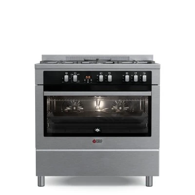 Ημιεπαγγελματική κουζίνα αερίου TGS PRO 2090 Full INOX IX με φούρνο 89lt & 5 εστίες αερίου 89,8×91×62,8 cm