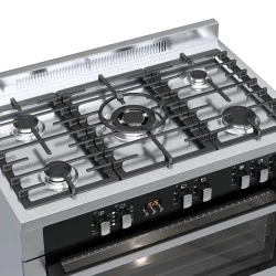 Ημιεπαγγελματική κουζίνα μικτή TGS PRO 2030 IX απόδοση 3,6 kW με 5 εστίες αερίου & ηλεκτρικό φούρνο 98lt 89,8×91×62,8 cm