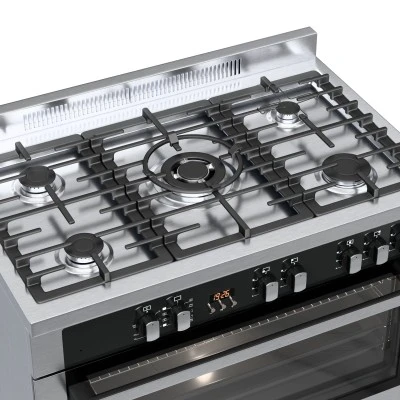 Ημιεπαγγελματική κουζίνα μικτή TGS PRO 2030 IX απόδοση 3,6 kW με 5 εστίες αερίου & ηλεκτρικό φούρνο 98lt 89,8×91×62,8 cm
