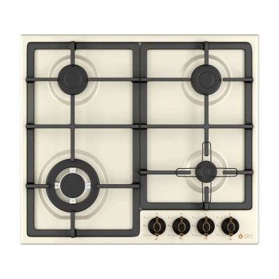 εστίες αερίου TGS 9533 BEIGE άνω πάγκου με καυστήρες SABAF για υγραέριο LPG ή φυσικό αέριο NG Π59×Υ11×Β52 cm