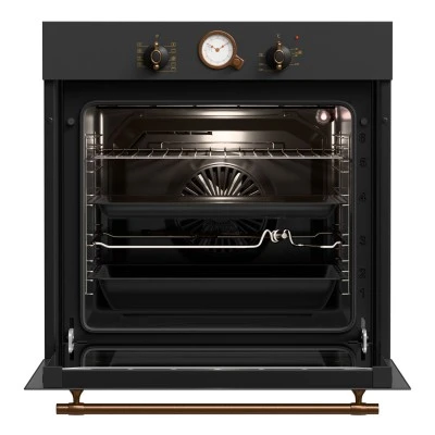 Εντοιχιζόμενος φούρνος ηλεκτρικός TGS 5580 XL RUSTIC ANTH άνω πάγκου 80lt ανθρακί rustic με 8 τρόπους ψησίματος 59,5×59,6×56,5 cm