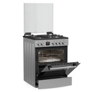 Κουζίνα μικτή TGS 3980 IX απόδοση 2,5 kW με 4 εστίες αερίου & ηλεκτρικό φούρνο 80lt 60×89,2×67cm