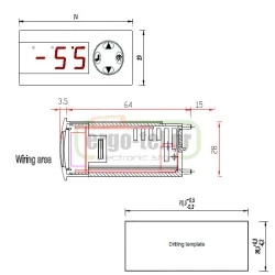 Θερμοστάτης ηλεκτρονικός με alarm 5A προγραμματιζόμενος 8A από -50°C έως 150°C BETA RD31