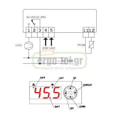 Θερμοστάτης ηλεκτρονικός με alarm 5A προγραμματιζόμενος 8A από -50°C έως 150°C BETA RD31 Θερμοστάτης ηλεκτρονικός με alarm 5A προγραμματιζόμενος 8A από -50°C έως 150°C BETA RD31