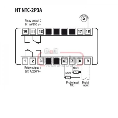 Ψηφιακό θερμόμετρο πίνακα VEMER HT-NTC-2P3A με θερμοστοιχείο NTC1000 από -40 έως 110 OC 33x75x81mm Ψηφιακό θερμόμετρο πίνακα VEMER HT-NTC-2P3A με θερμοστοιχείο NTC1000 από -40 έως 110 OC 33x75x81mm