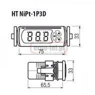 Ψηφιακό θερμόμετρο πίνακα VEMER HT-NIPT-1P3D για θερμοστοιχείο NI100-PT100 απο 0-400OC 33x75x65,5mm Ψηφιακό θερμόμετρο πίνακα VEMER HT-NIPT-1P3D για θερμοστοιχείο NI100-PT100 απο 0-400OC 33x75x65,5mm