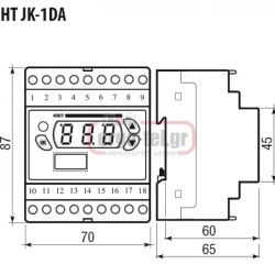 Ψηφιακό θερμόμετρο ράγας VEMER HT-JK-1DA για θερμοστοιχείο J-K-L-R-S-T-E-N 0-400OC 4 MODULE