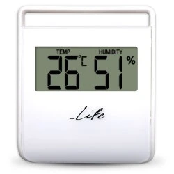 Ψηφιακό θερμόμετρο / υγρόμετρο λευκό LIFE WES-102 εσωτερικού χώρου